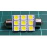 Žárovka LED SV8,5-8 sufit 39mm 12V bílá, 9xSMD5050
