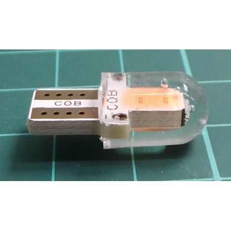 Žárovka LED T10 12V fialová, COB, silica