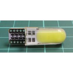 Žárovka LED T10 12V bílá, 12xLED COB, silica