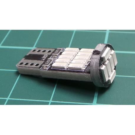 Žárovka LED T10 12V zelená, 26x LED4014