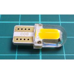 Žárovka LED T10 12V žlutá, COB, silica