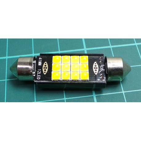 Žárovka LED SV8,5-8 sufit, 12V, 12xLED3030, bílá, délka 41mm