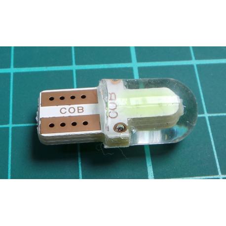 Žárovka LED T10 12V ledově modrá, COB, silica