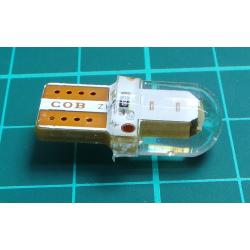 Žárovka LED T10 12V modrá, COB, silica