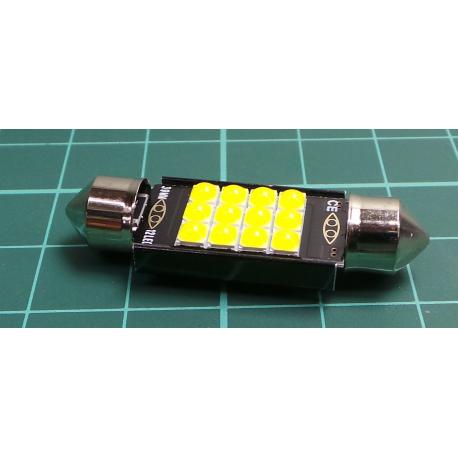 Žárovka LED SV8,5-8 sufit, 12V, 12xLED3030, bílá, délka 39mm