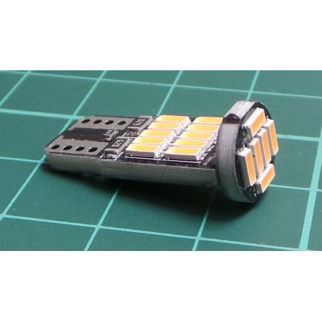 Žárovka LED T10 12V fialová, 26x LED4014