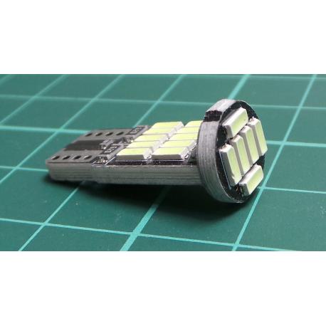Žárovka LED T10 12V ledově modrá, 26x LED4014