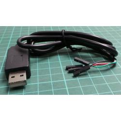 Převodník USB/TTL RS232 4P, kabel 1m, PL2303HX