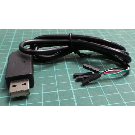 Převodník USB/TTL RS232 4P, kabel 1m, PL2303HX