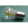 Žárovka LED Ba15S 12V bílá, 18x SMD3030, skleněný kryt