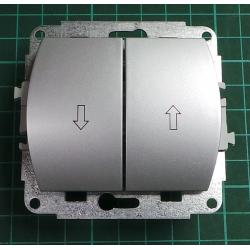 Strojek spinaci zaluziovy + klapka stribrna, IP20 10A 250V