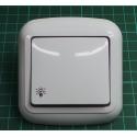 Euro Wall Switch, Momentary SPST (Printed with Bell symbol), c.1/0, White, IP20, 10A, 250V, WPU-5