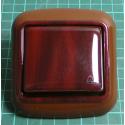 Euro Wall Switch, Momentary SPST (Printed with Bell symbol), c.1/0, Light Mahogany, IP20, 10A, 250V, WPUL-4A