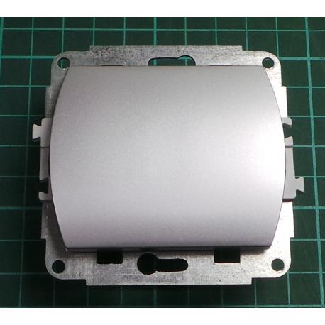 Strojek prepinac krizovy c.7 + klapka stribrna, IP20 10A 250V, 5WP-6