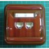 Dual Ethernet outlet from euro wallbox, Light Mahogany, IP20, LIZA, GLK-2B