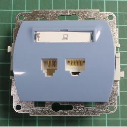 Strojek zasuvka PC 8 kontaktu + TEL. 40kontaktu + kryt IP20, TREND, 3GTK