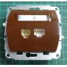 Telephone and Ethernet outlet from euro wallbox, Brown, We don't have the plastic frames for these, IP20, 4GTK