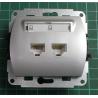 Dual telephone outlet from euro wallbox, Silver, We don't have the plastic frames for these, IP20, TREND, 5GK-2