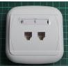 Dual telephone outlet from euro wallbox, White, IP20, GDT-2, DONA