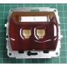 Dual telephone outlet from euro wallbox, Dark Mahogany, We don't have the plastic frames for these, IP20, GT-2A