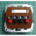 Dual loudspeaker outlet from euro wallbox, Brown, We don't have the plastic frames for these, IP20, TREND, 4GG-2