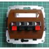Dual loudspeaker outlet from euro wallbox, Brown, We don't have the plastic frames for these, IP20, TREND, 4GG-2