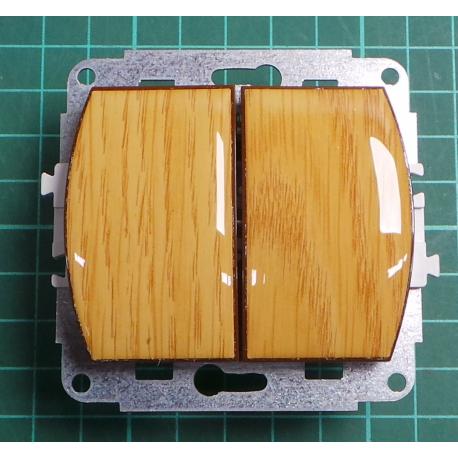 Strojek prepinac seriovy c.5 + klapka/borovice/ IP20, 10AX, 250V, WP-2C