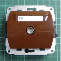 TV Antenna outlet from euro wallbox, Brown, IP20, TREND, 4GTV-1