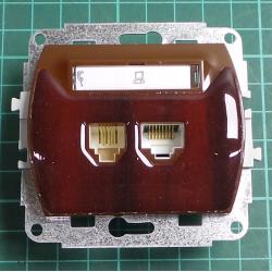 Strojek zasuvka PC8 kontaktu + TEL. 4kontaktu + kryt IP20, GTKA