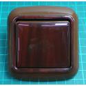 Euro Wall Switch, Two Way Switch, c.6, Dark Mahogany, IP20, 10A, 250V, WPUL-3A