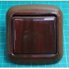 Euro Wall Switch, Two Way Switch, c.6, Dark Mahogany, IP20, 10A, 250V, WPUL-3A