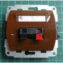 Single loudspeaker outlet from euro wallbox, Brown, We don't have the plastic frames for these, IP20, TREND, 4GG-1