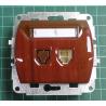 Single telephone outlet from euro wallbox, Light Mahogany, We don't have the plastic frames for these, GT-1B