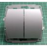 Euro Wall Switch, Double Two Way Switch, c.6+6, Silver, We don't have the plastic frames for these, 250V, IP20, TREND, 5WP-33