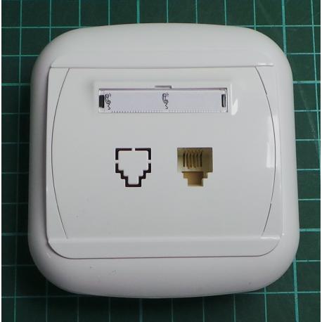 Zasuvka TEL.4 kontaktu x 1 bila IP20, GDT-1, DONA