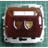 Single telephone outlet from euro wallbox, Dark Mahogany, We don't have the plastic frames for these, IP20, GT-1A