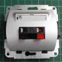 Single loudspeaker outlet from euro wallbox, Silver, We don't have the plastic frames for these, IP20, TREND, 5GG-1