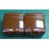 Dual Exterior Euro Wall Socket, IP54/16A, 250V, Brown, 4GHE-2s
