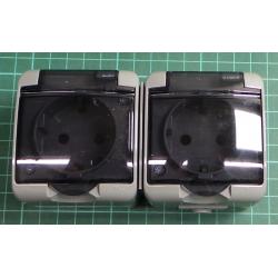 2 zasuvka Schuko IP54/16A, 250V, JUNIOR, 10GHE-2sd