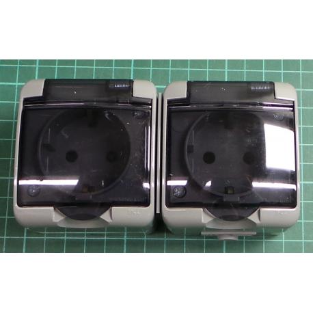 2 zasuvka Schuko IP54/16A, 250V, JUNIOR, 10GHE-2sd