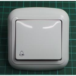 Ovladac tlacitkovy zapinaci c.1/0 bily, IP20, 10A, 250V, WPU-4L, DONA