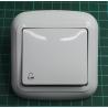Euro Wall Switch, Momentary SPST (Printed with Bell symbol), c.1/0, White, IP20, 10A, 250V, WPU-4L, DONA
