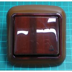 Ovladac tlacitkovy zapinaci c.1/0 tmavy mahagon, IP20, 10A, 250V, WPUL-4A, DONA LUX