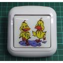 Euro Light switch, Single pole, c.1, Kids design, IP20, 10A, 250V