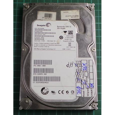 USED, Hard Disk, Barracuda 7200.12, Seagate, ST3250312AS, P/N: 9YP131-022, Firmware: HP64, Desktop, SATA, 250GB