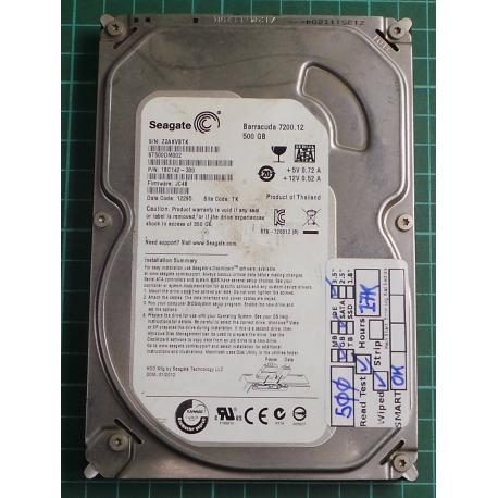 USED, Hard Disk, Barracuda 7200.12, Seagate, ST500DM002, P/N: 1BC142-300, Firmware: JC4B, Desktop, SATA, 500GB