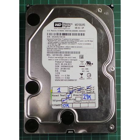 USED, Hard Disk, WD10EURS, WD AV-GP, WD10EURS-630AB1, Desktop, SATA, 1TB