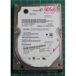 USED, Hard Disk, Seagate, Momentus 5400.2, ST96812AS, P/N: 9W3182-022, Firmware: 7.24, Laptop, SATA, 60GB