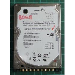 USED, Hard Disk, Seagate, Momentus 5400.2, ST98823A, P/N: 9W3883-504, Firmware: 3.06, Laptop, IDE, 80GB