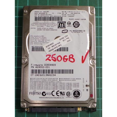 USED, Hard Disk, FUJITSU, MHZ2250BH G2, P/N: CA07018-B31700C1, Laptop, SATA, 250GB
